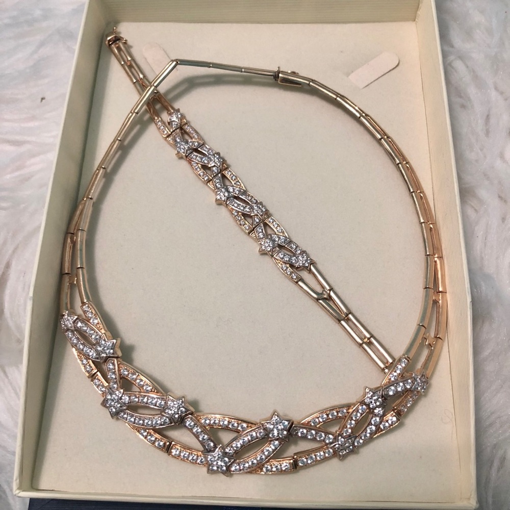 14k Italian gold necklace and bracelet set